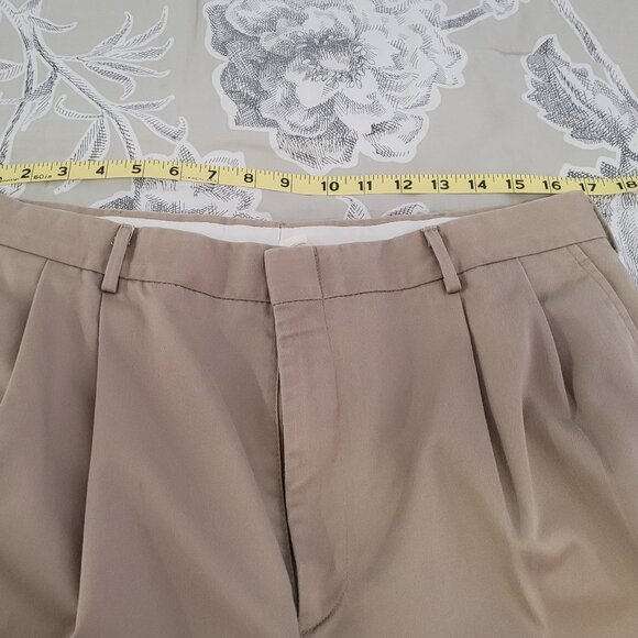 Lands' End Men's Pleated Waist Cuffed Cotton Twill Pants 34 x 30 - Picture 5 of 10